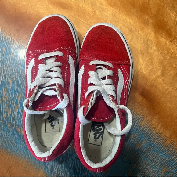 VANS old Skool Red White Suede Canvas Shoes size 12.5 - Picture 8 of 11